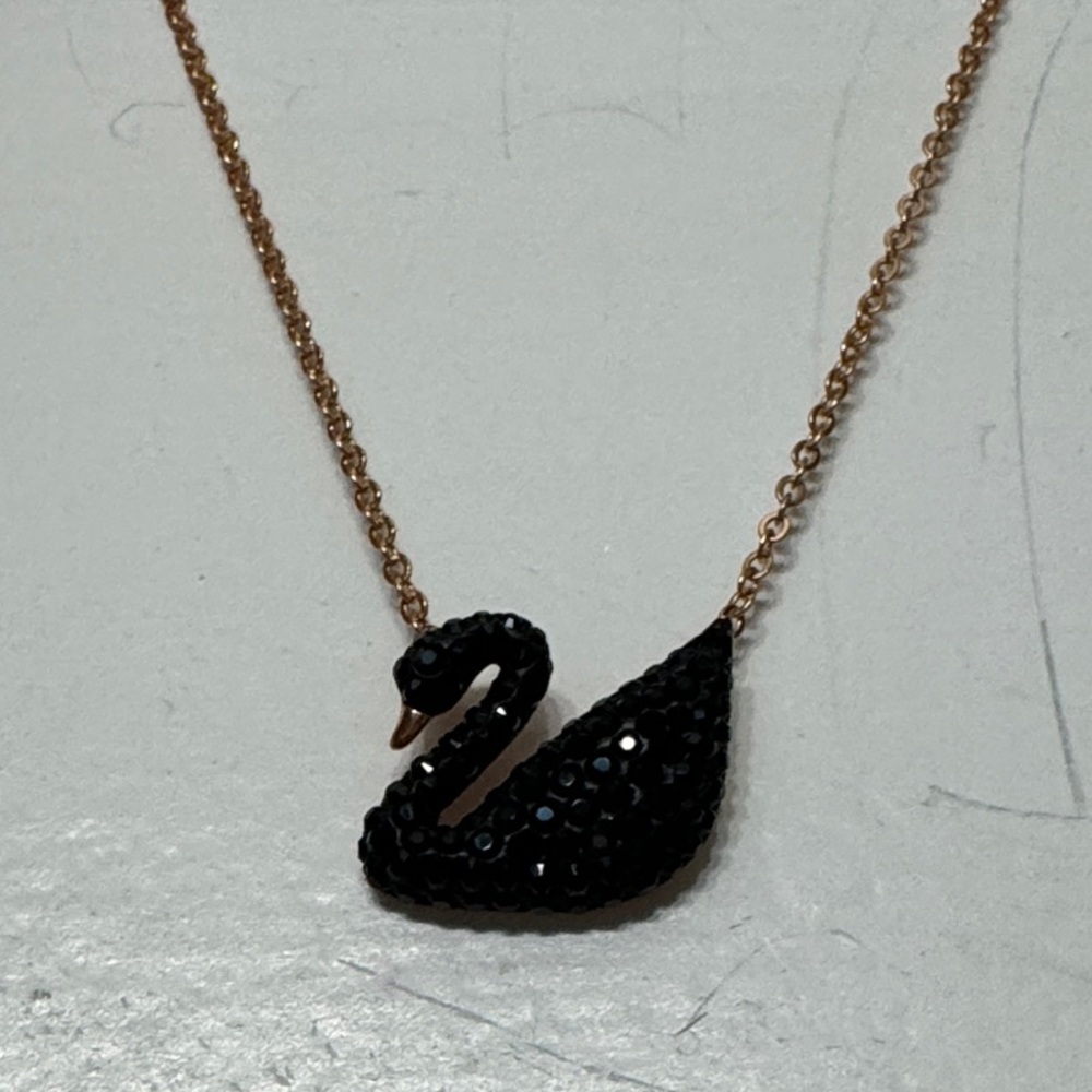 Swarovski Black Swan Pendant Necklace